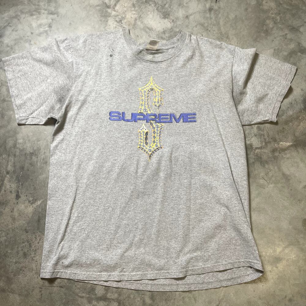 Supreme Heather Gray Tee with Vibrant Logo